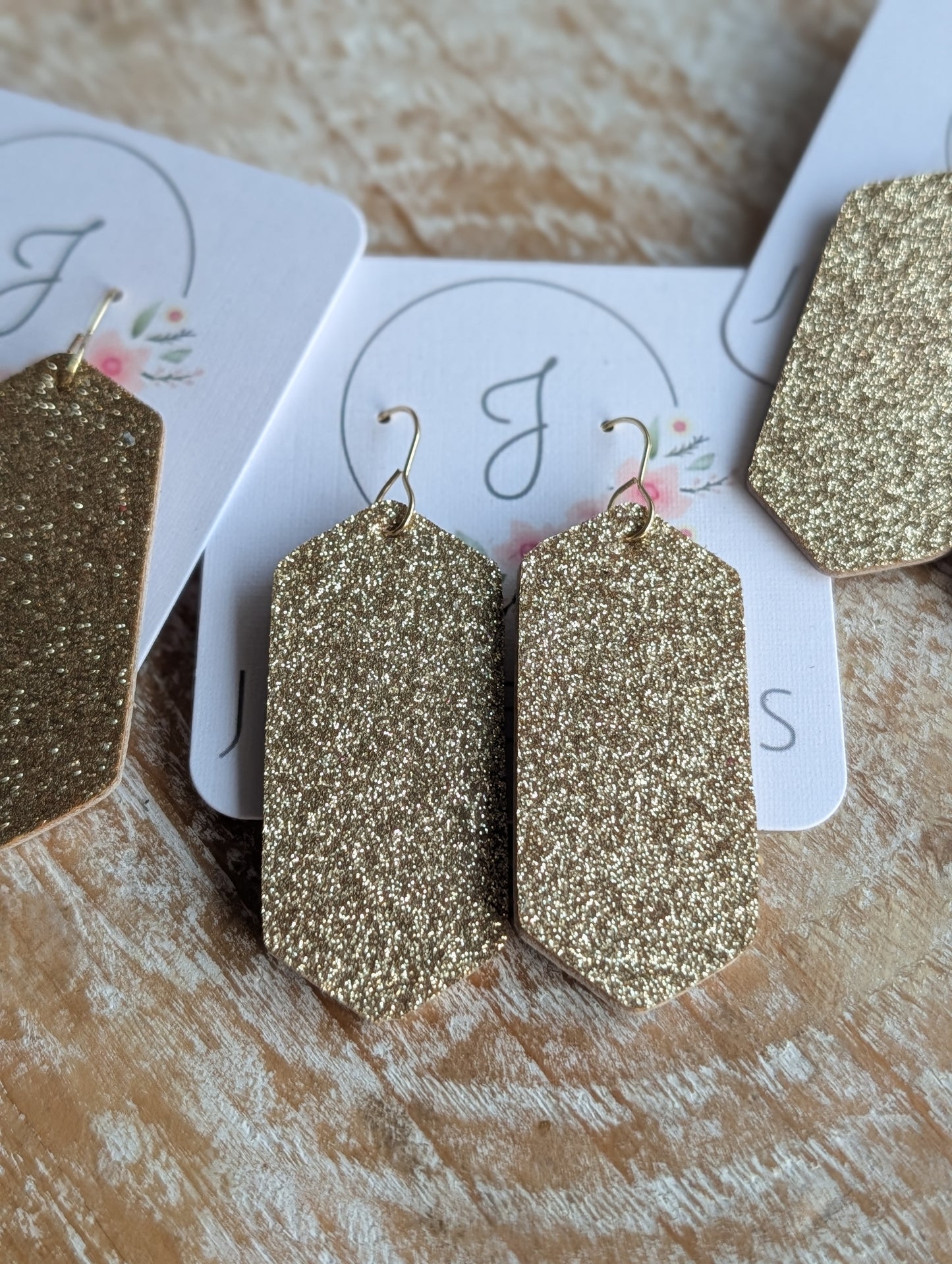 Gold Glitter Earrings