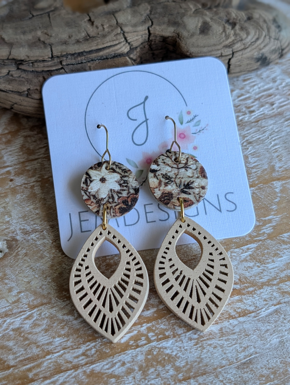 Cork and Wood Earrings