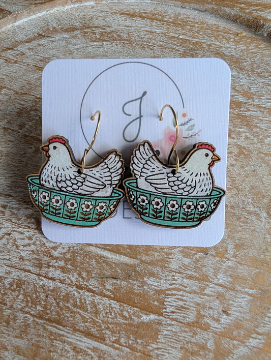 Hen on a Nest Earrings