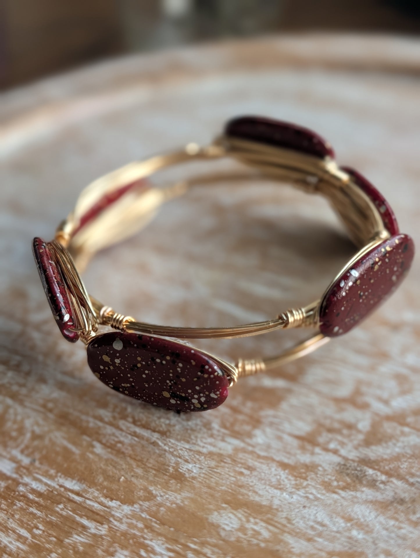 Burgundy Bangle Bracelet