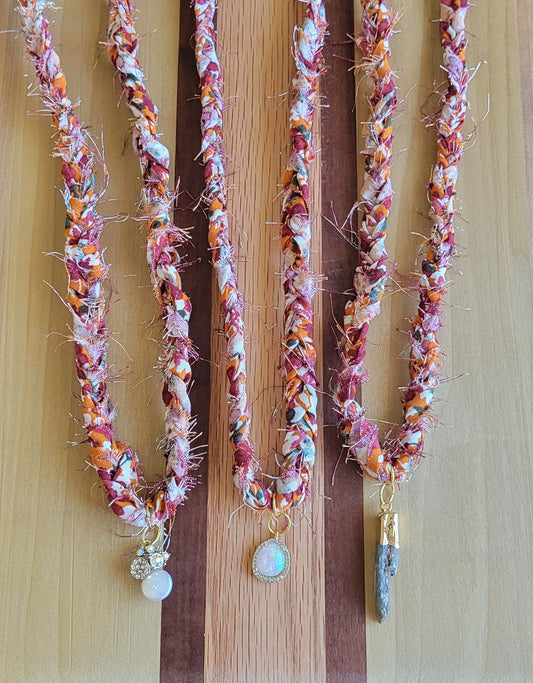 Braided Fabric Scarf Necklaces