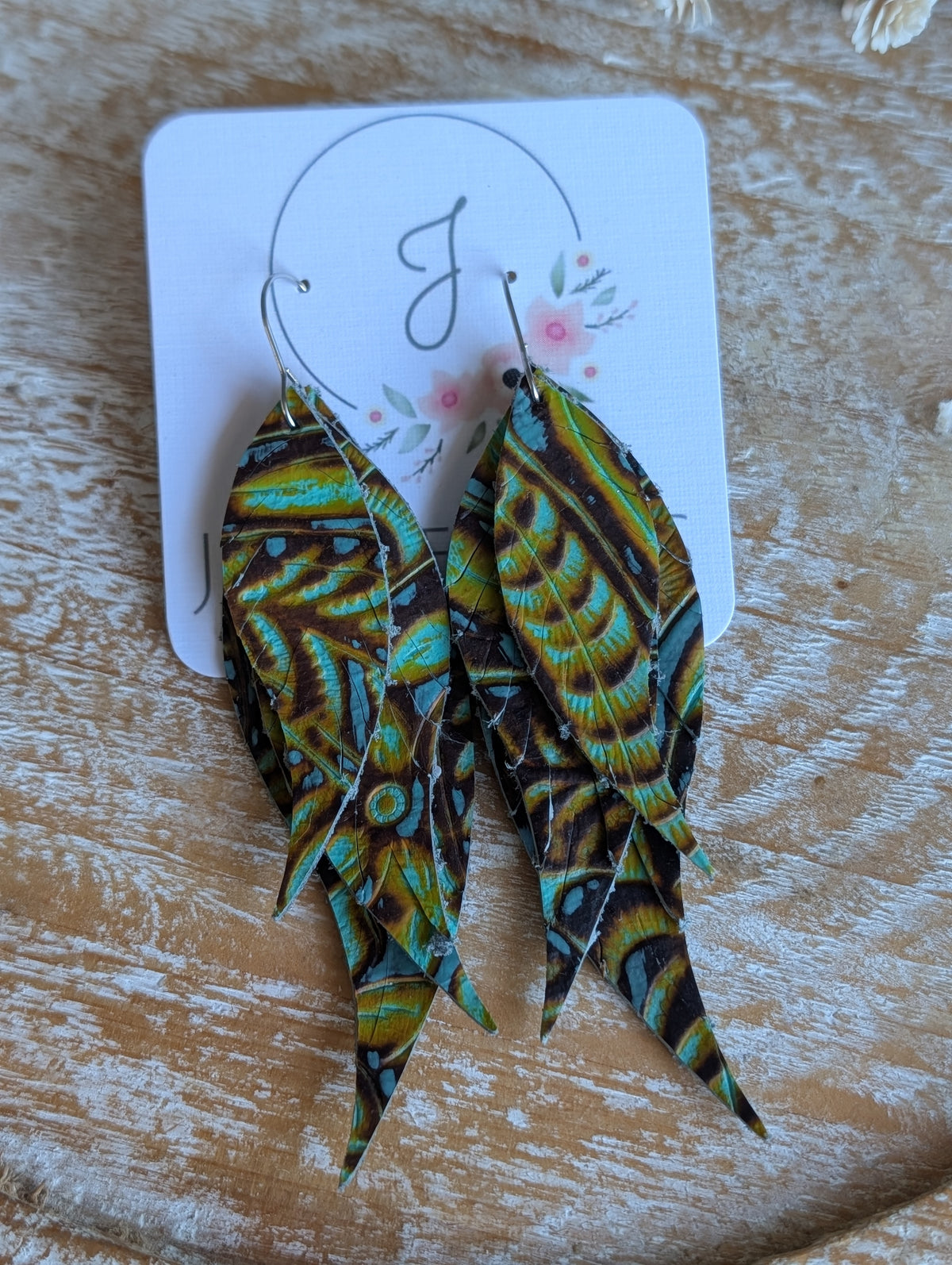 Layered Leather Earrings