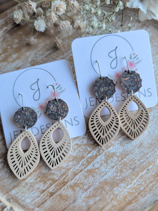 Paisley Wood Earrings