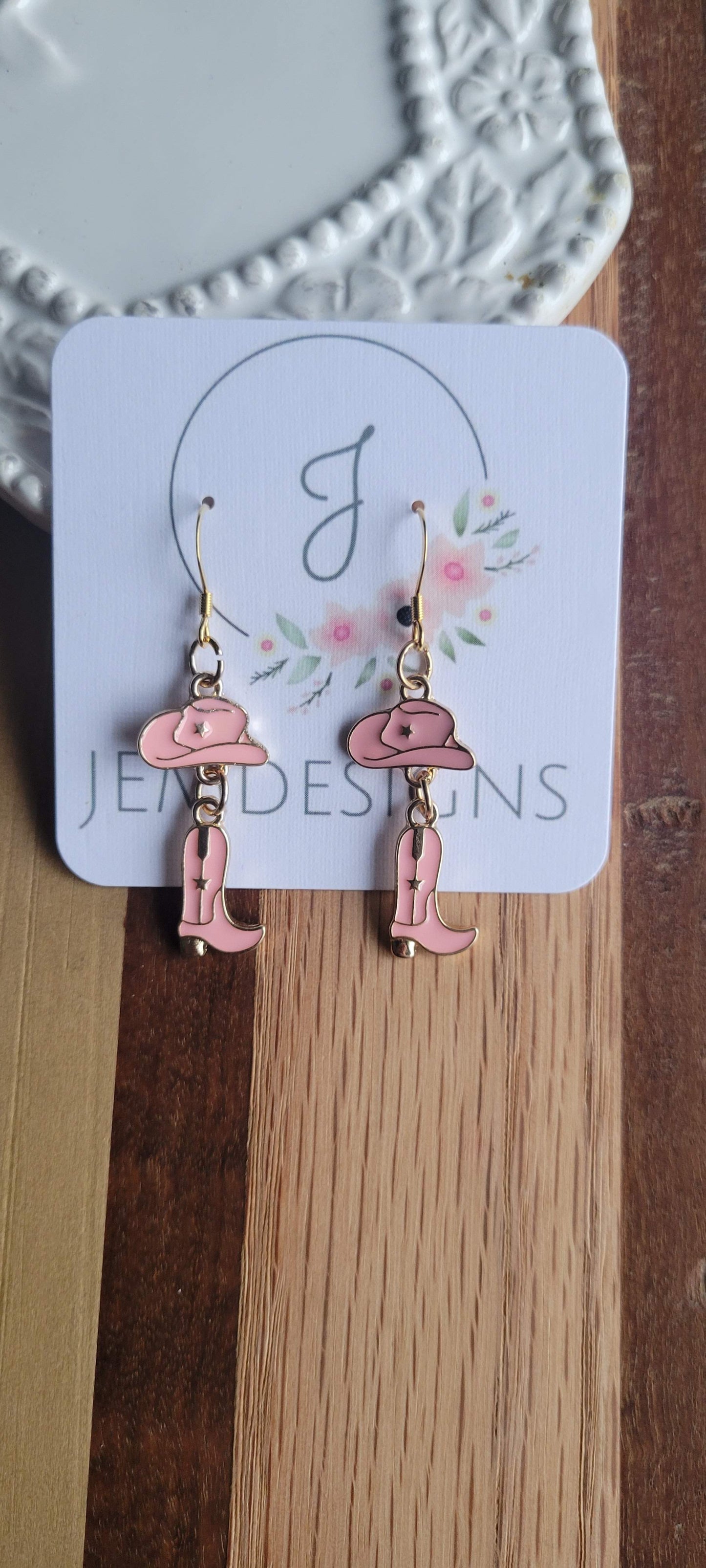 Cowgirl Hat and Boots Earrings