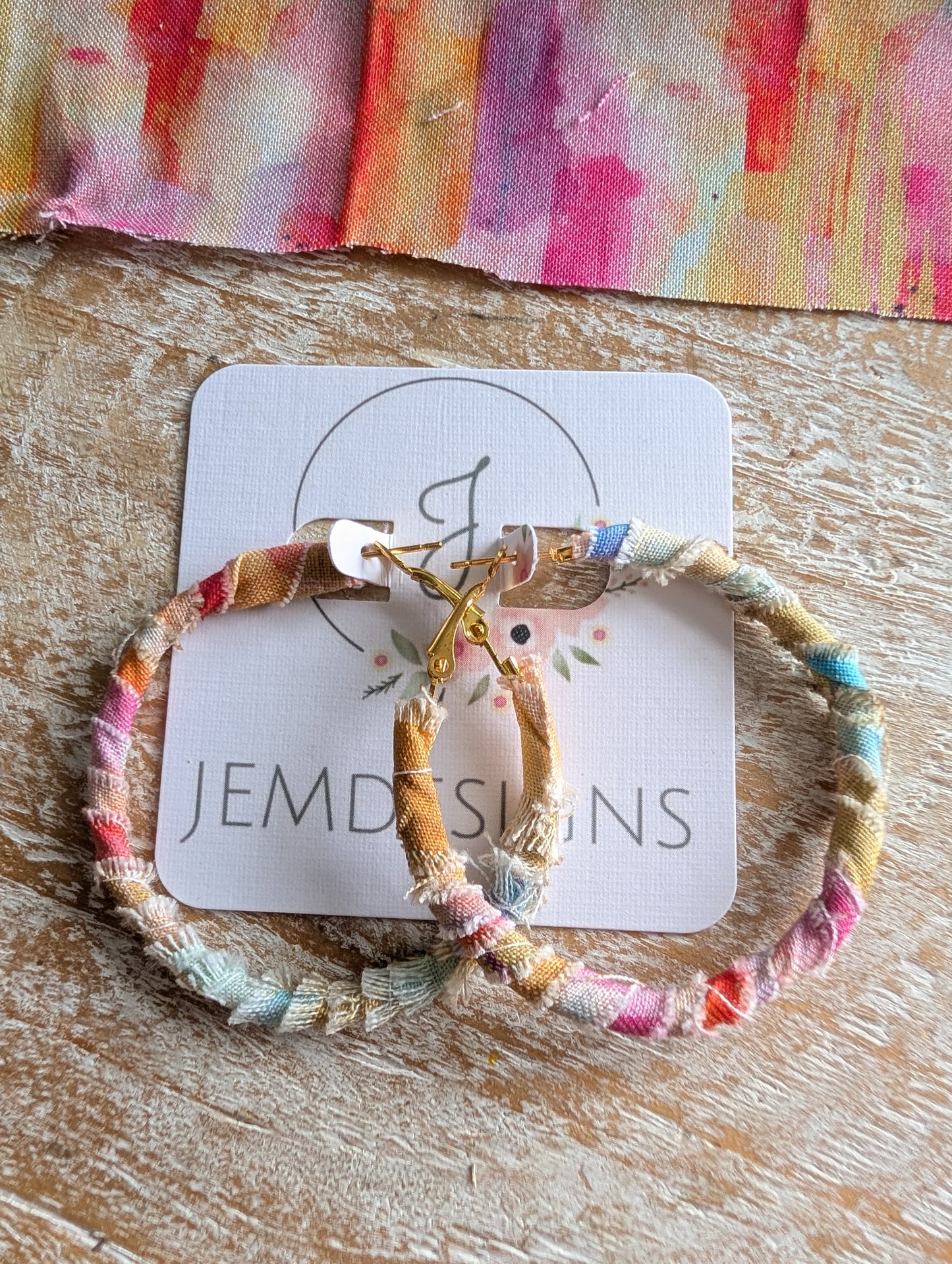 Rainbow sherbet Hoop Earrings