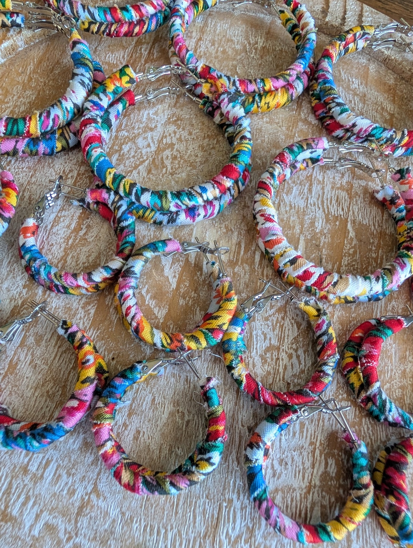 Bouquet Fabric Hoop Earrings