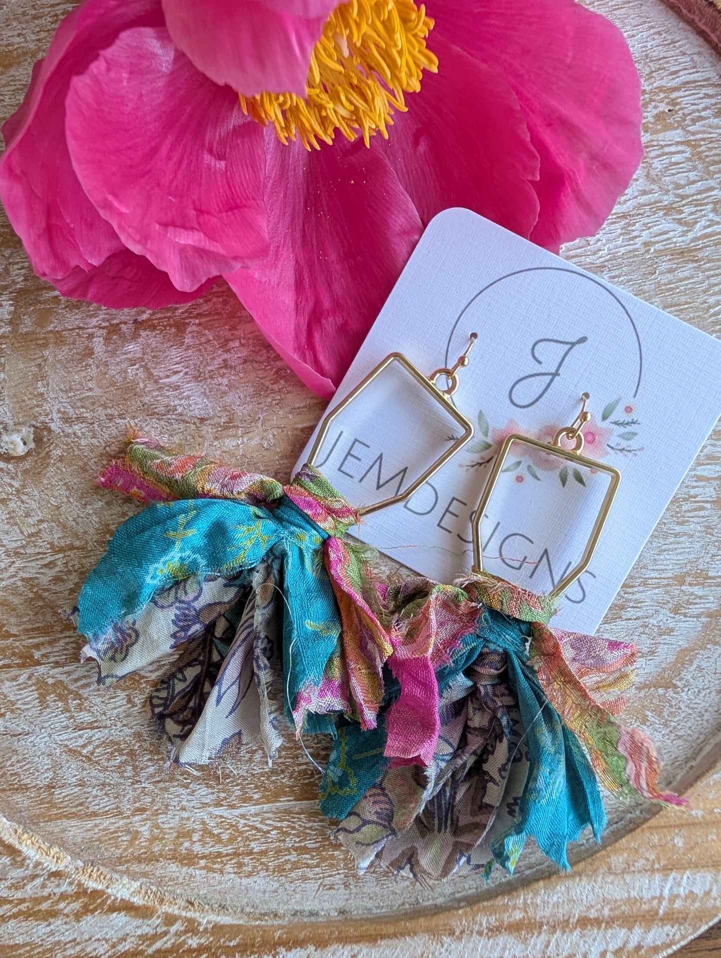 Wildflower Fringe Earrings in Electric Bloom