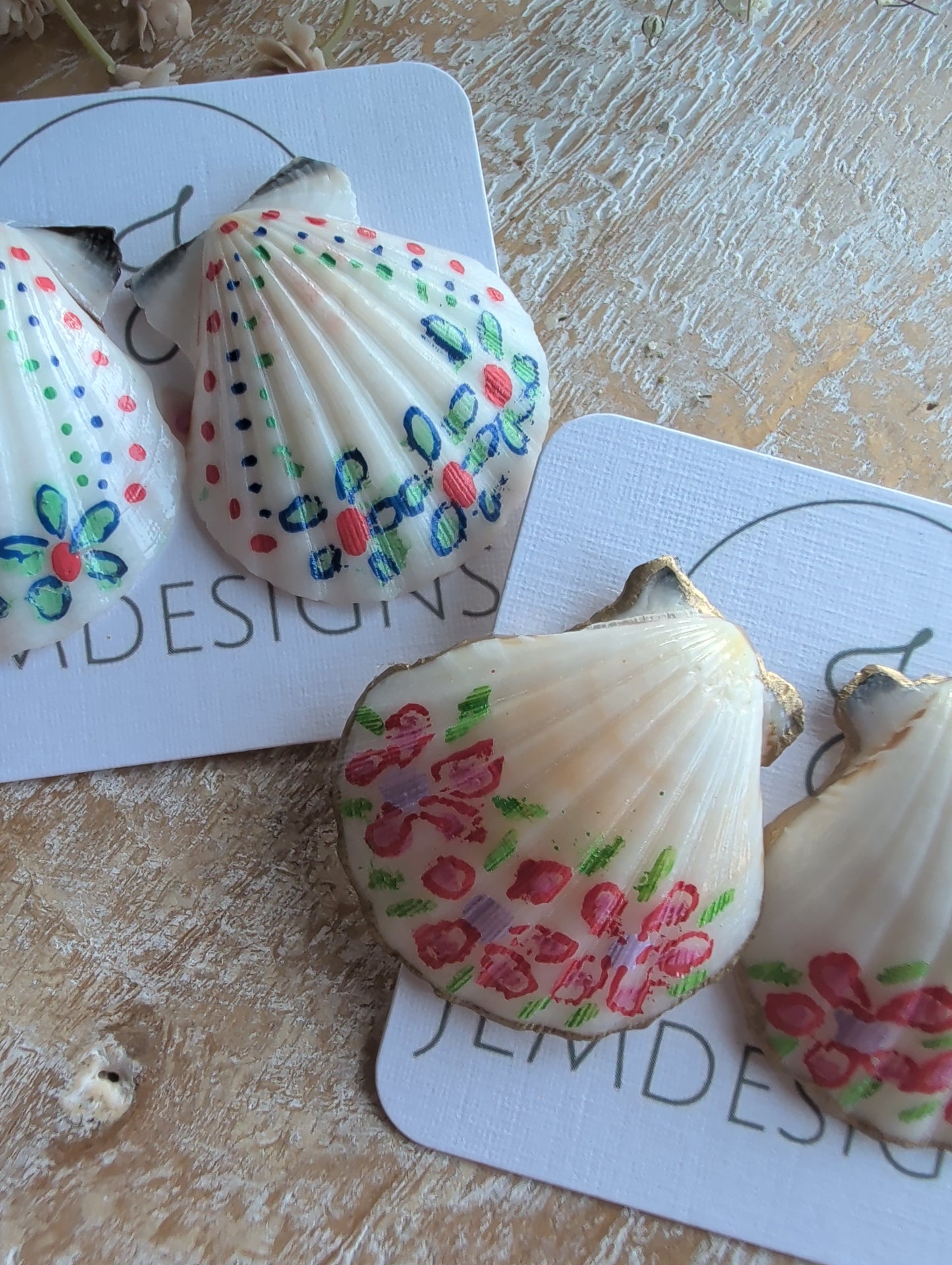 Flower Seashell Earrings