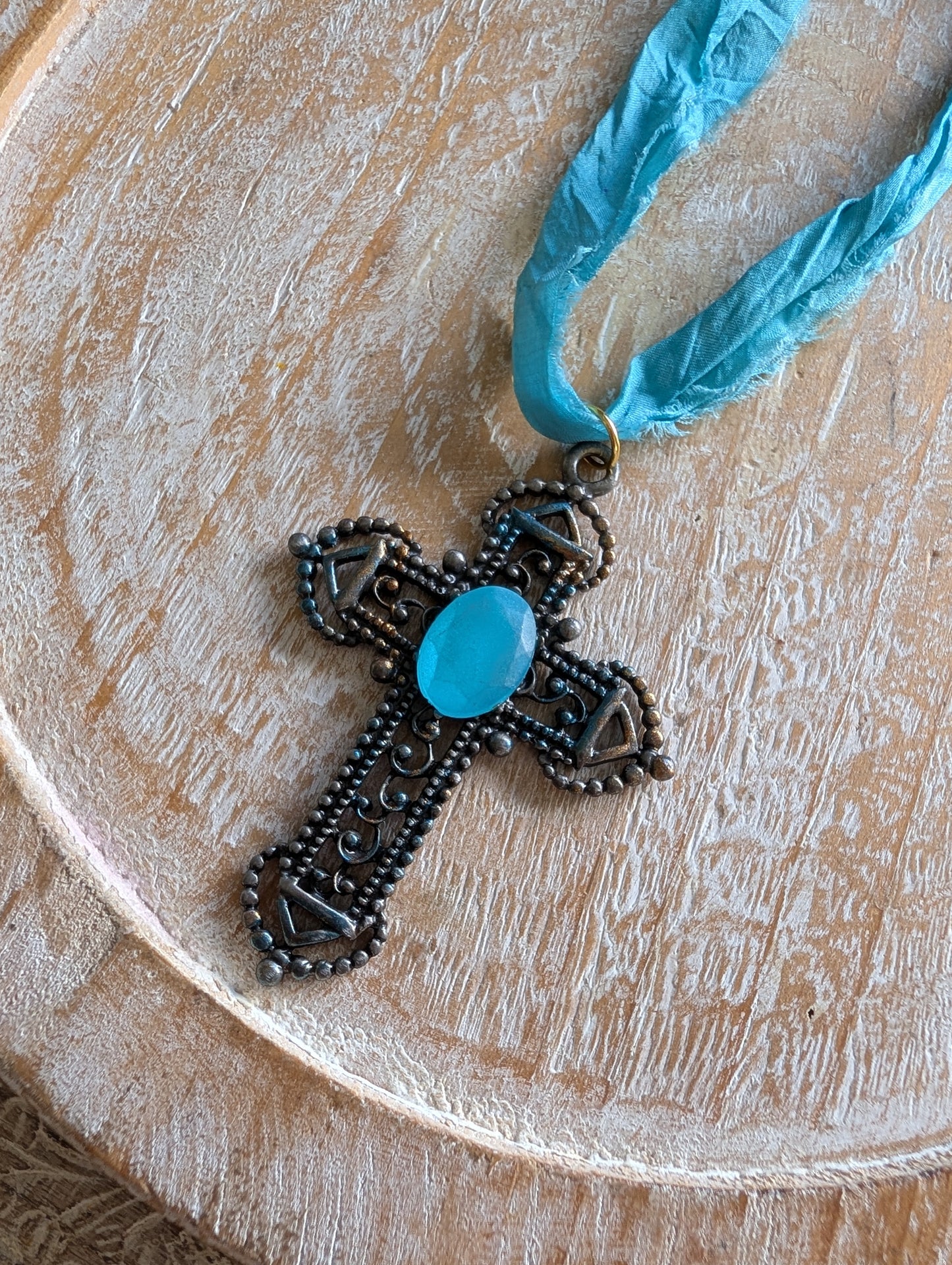 Cross Ribbon Necklace