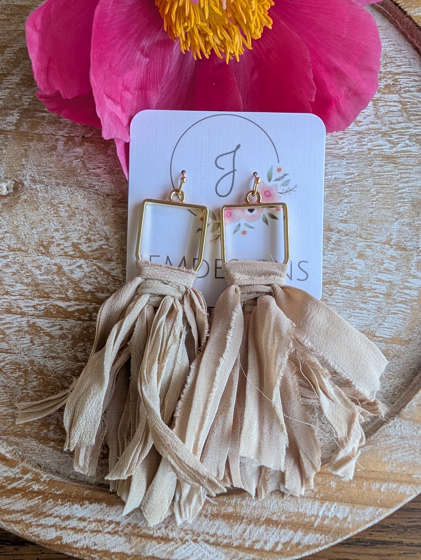 Wildflower Fringe Earrings in Driftwood