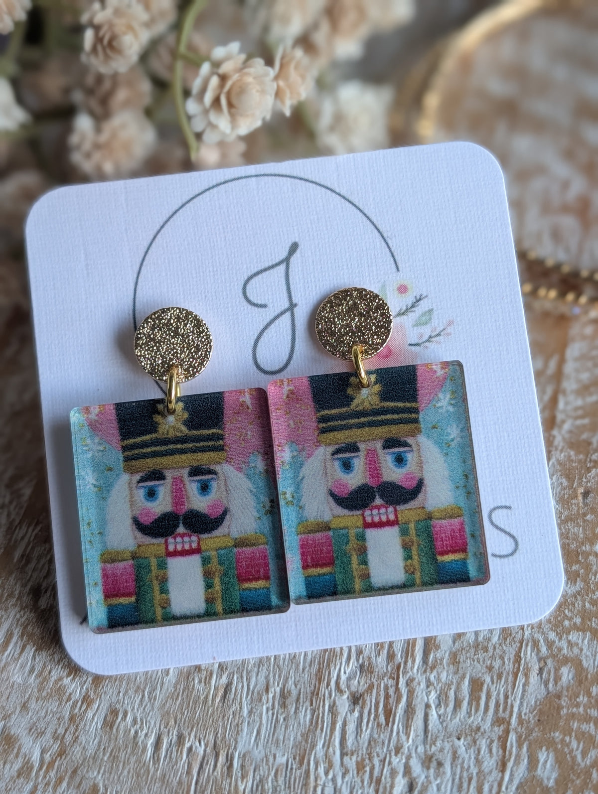 Nutcracker Yarn Acrylic Earrings