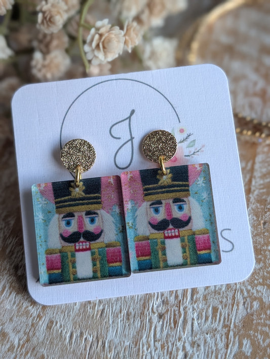 Nutcracker Yarn Acrylic Earrings