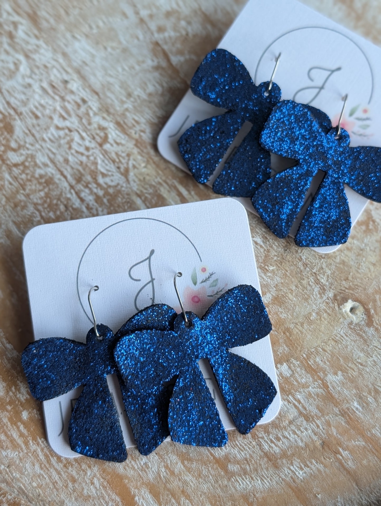 Royal Blue Bow Earrings