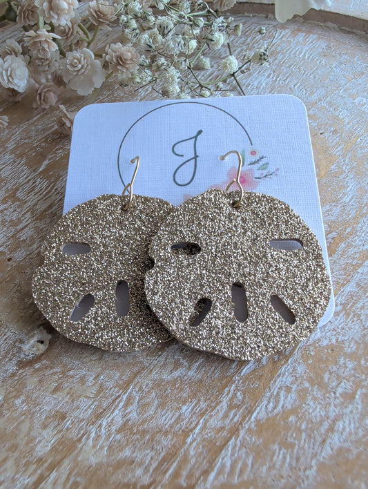 Gold Sand dollar Earrings