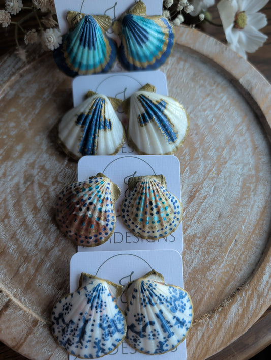 Blue Seashell Earrings