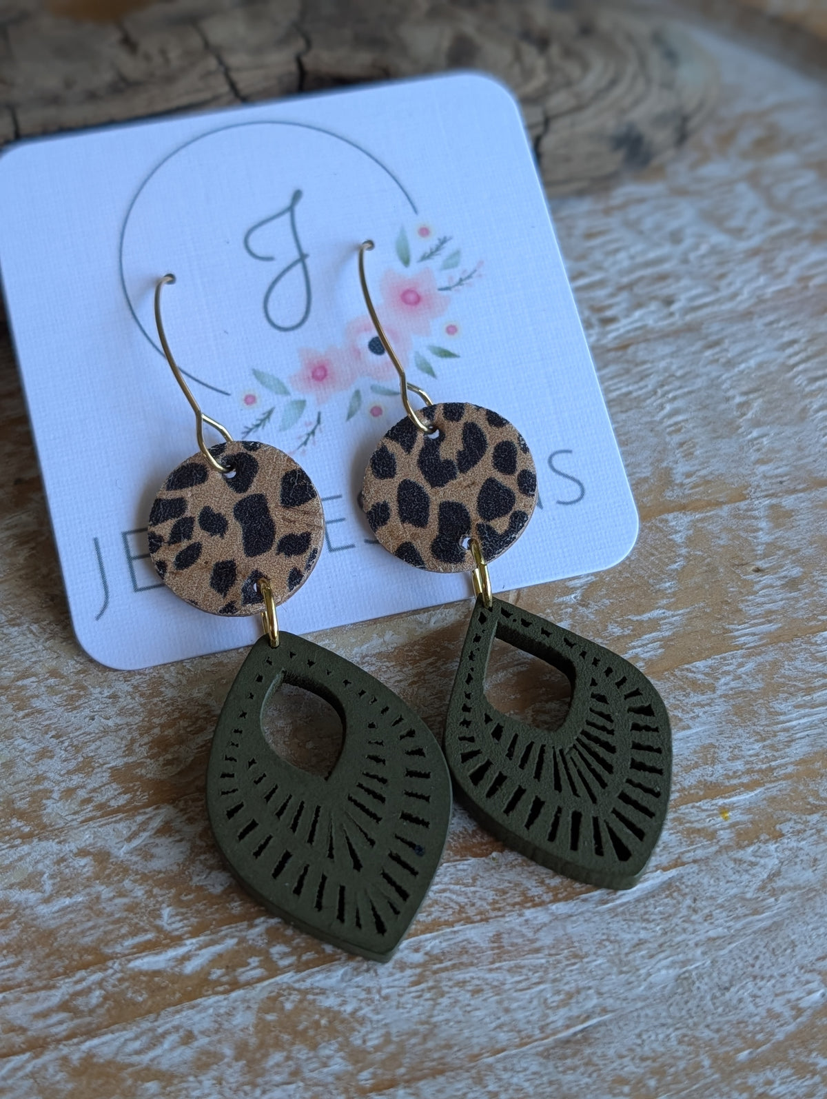 Cork and Wood Earrings