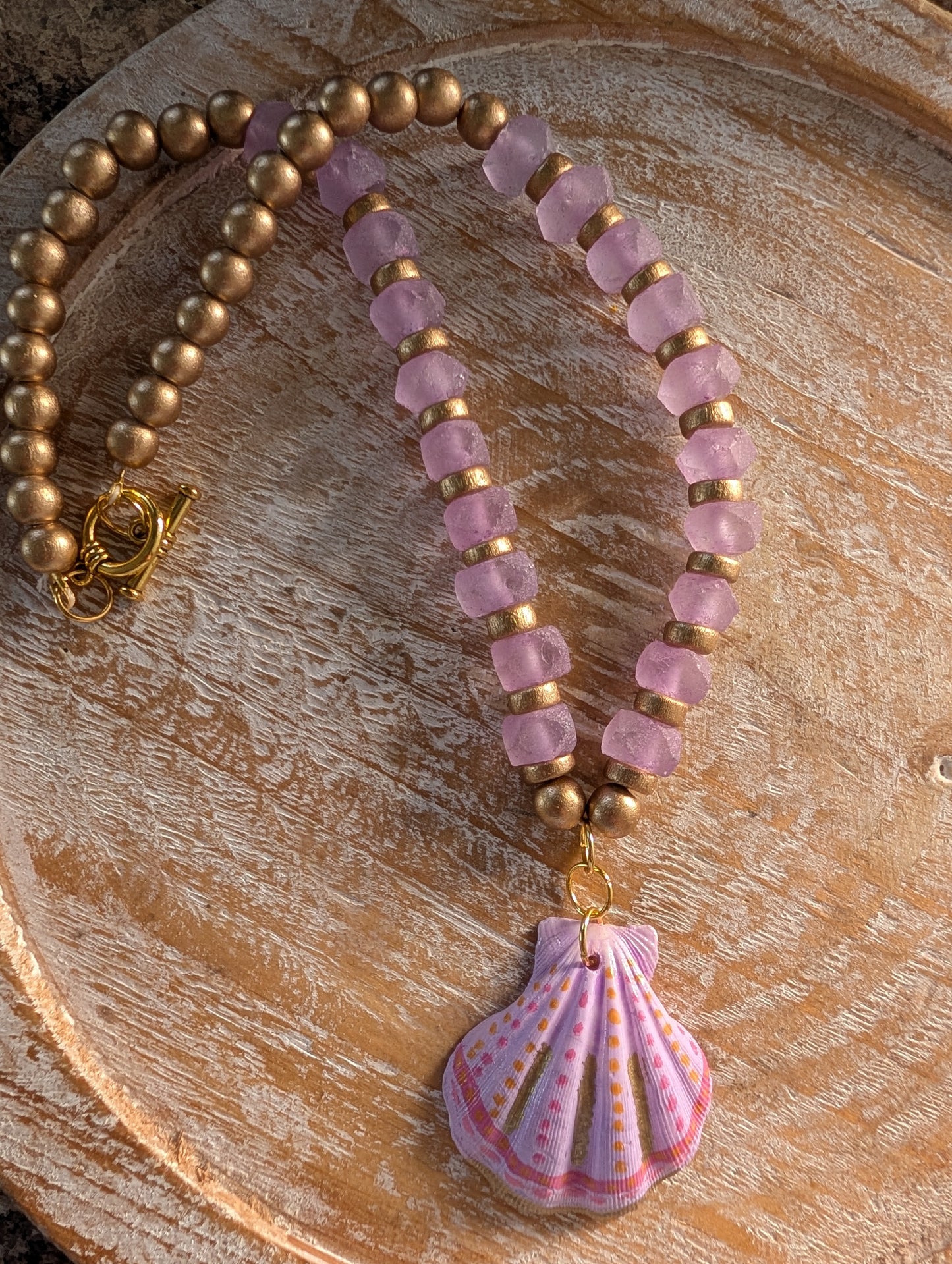 Purple Seashell Necklace