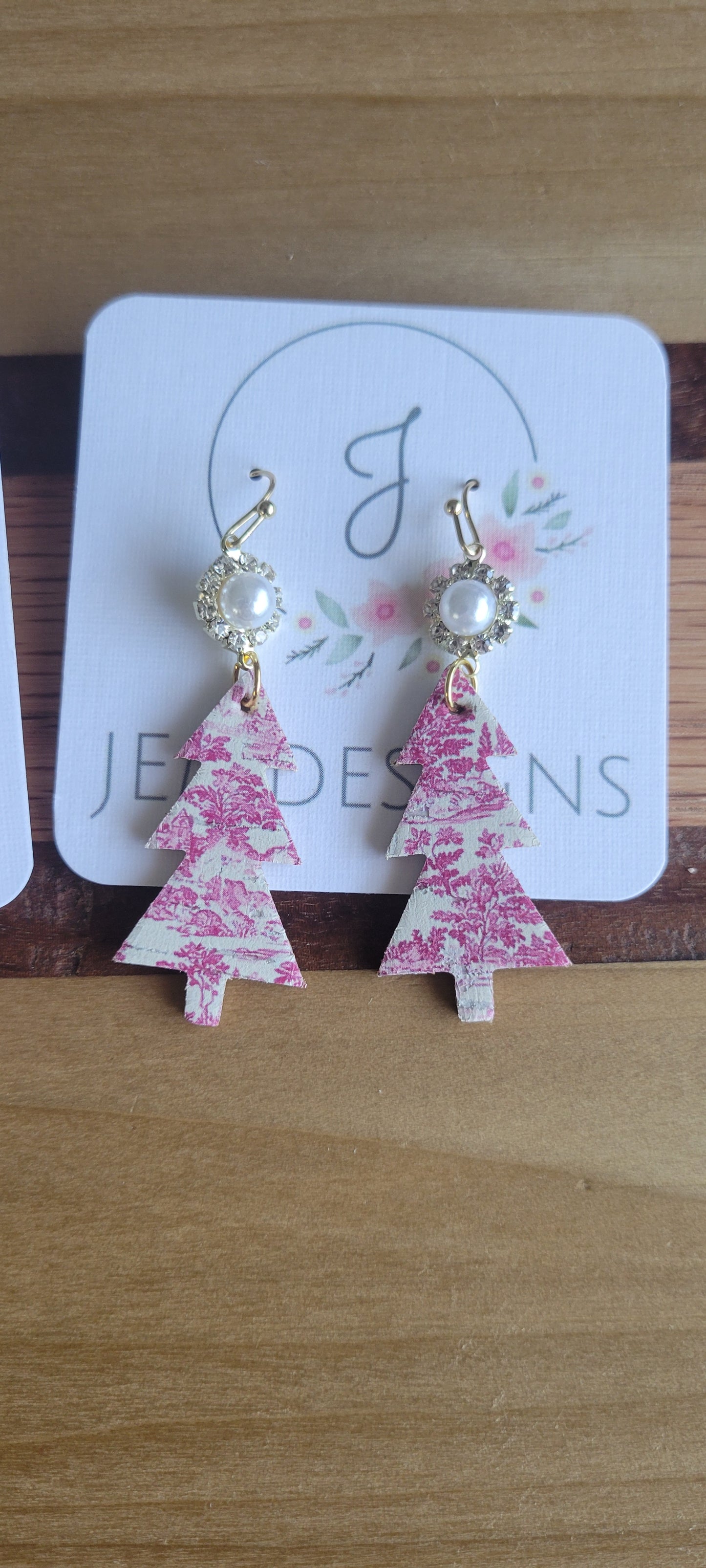 Red Christmas Tree Earrings