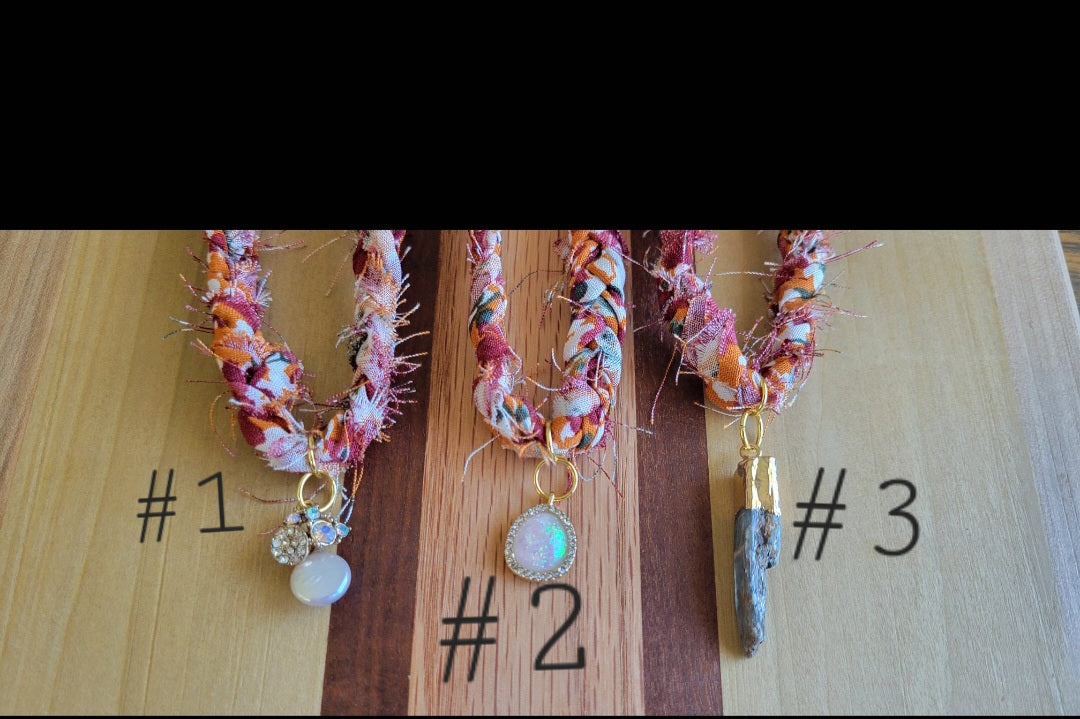 Braided Fabric Scarf Necklaces