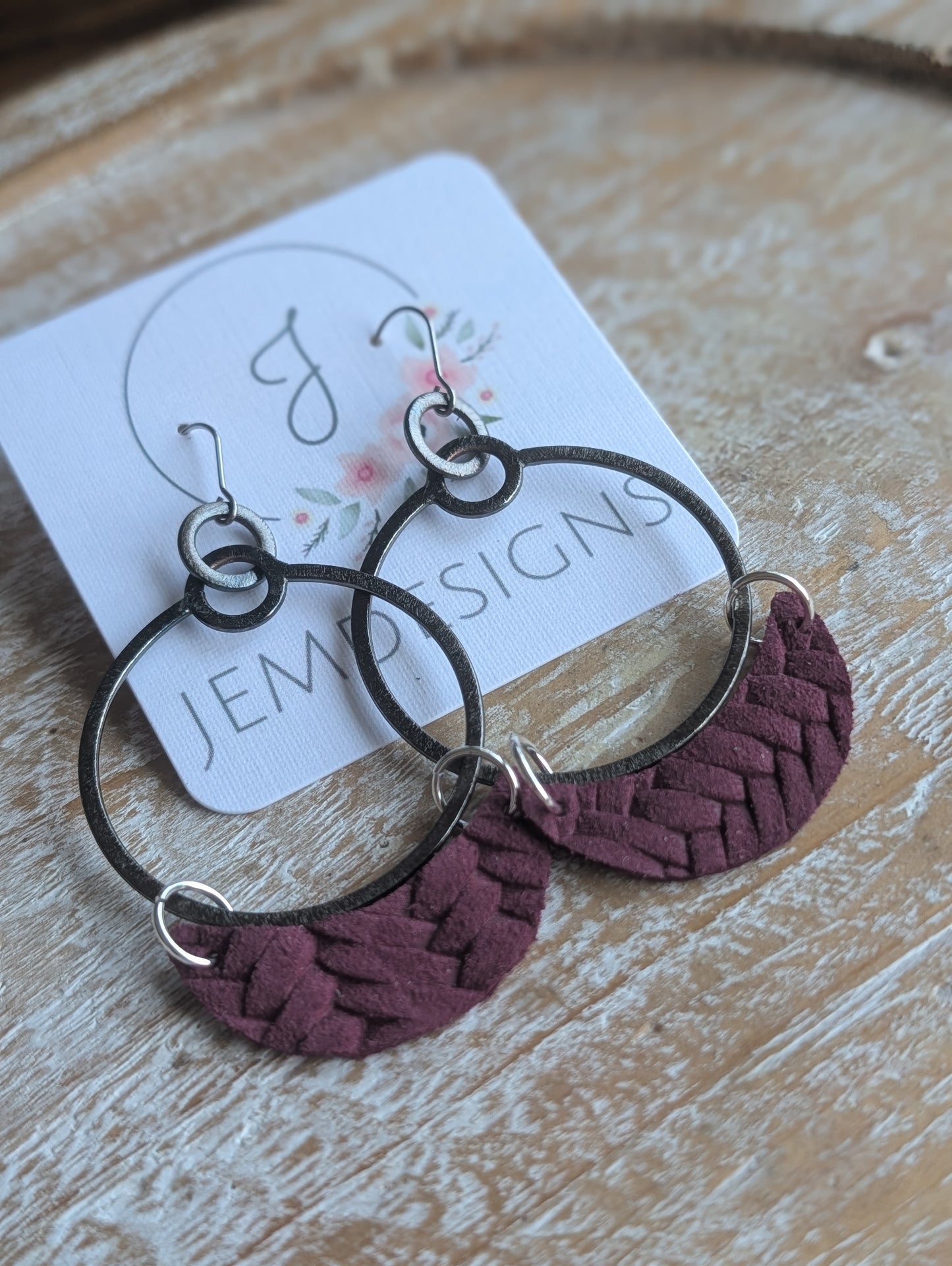Burgundy and Black Hoop y
