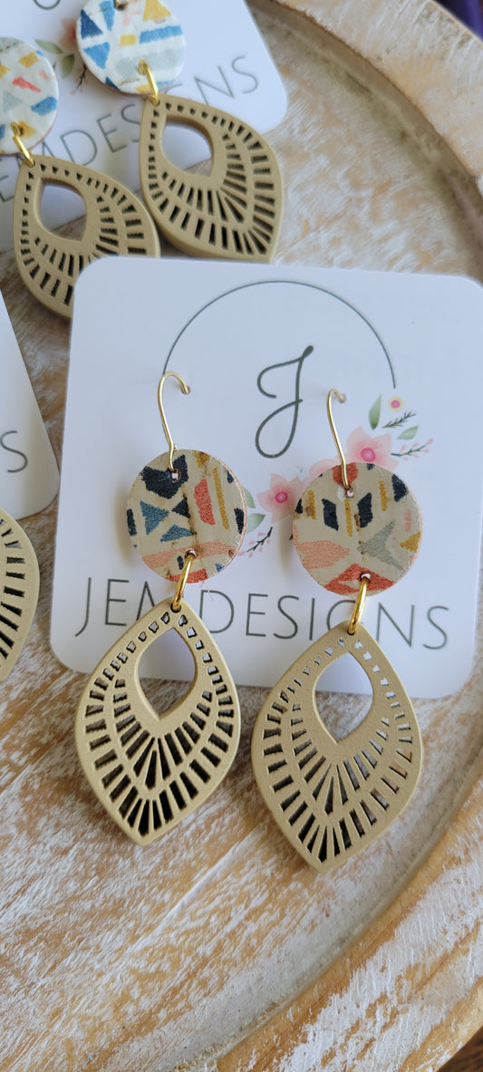 Cork and Wood Earrings