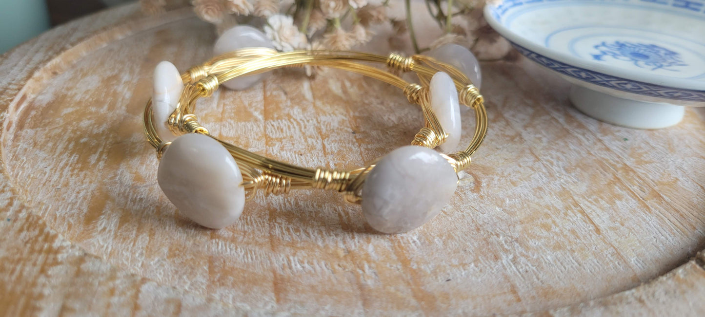 White Stone Bangle