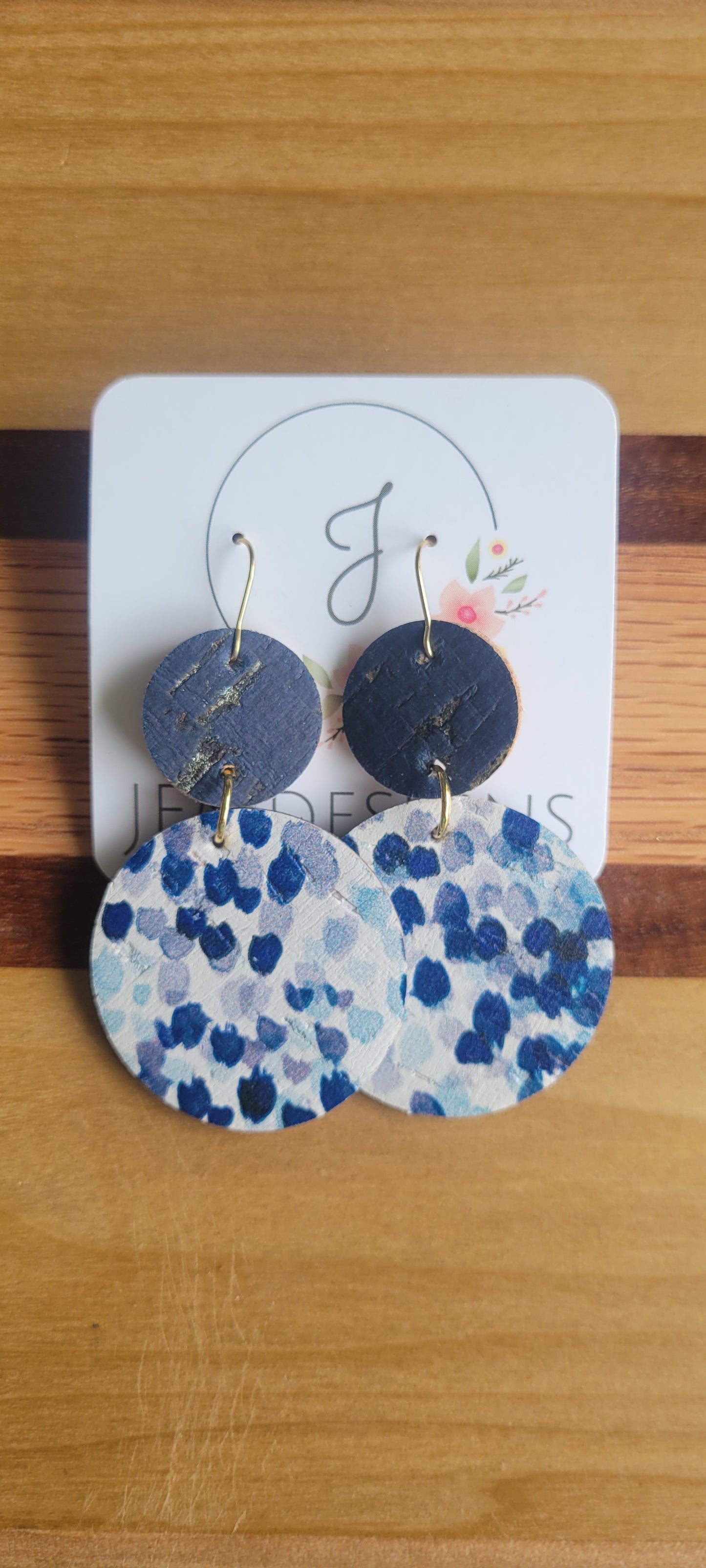 Blue Dottie Earrings Matte Top