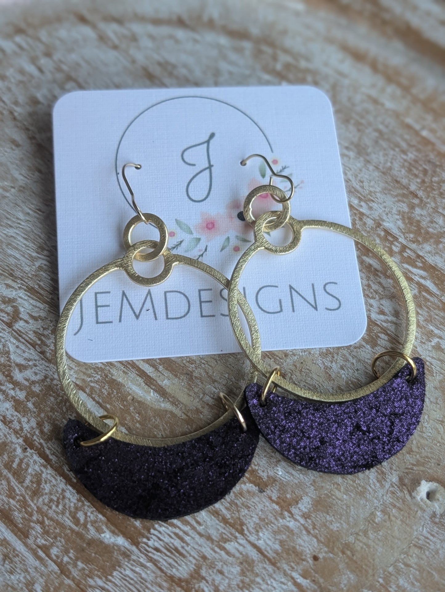 Purple Shimmer Hoop Earrings