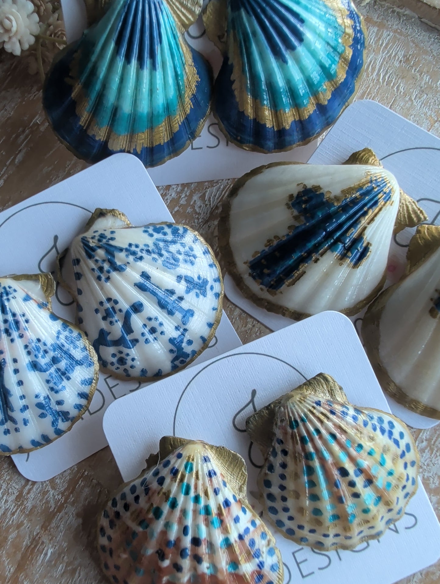 Blue Seashell Earrings