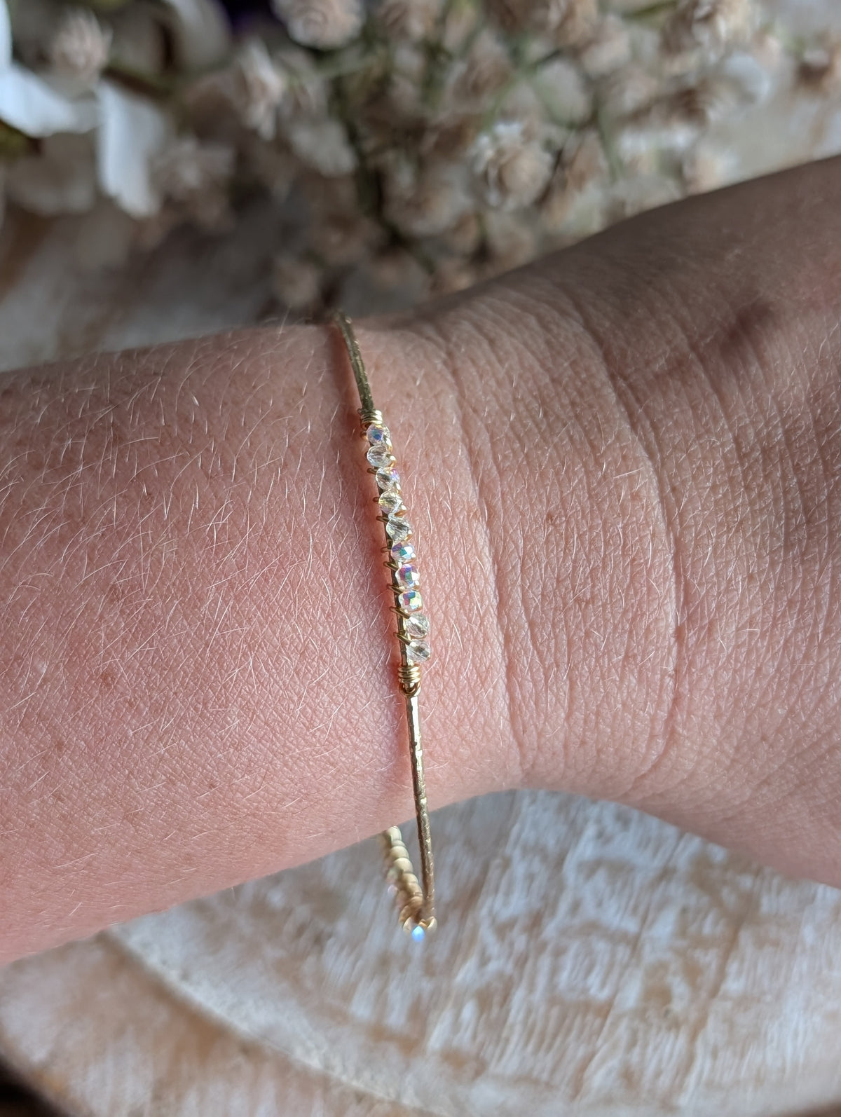 Crystal Wire Wrapped Bangle