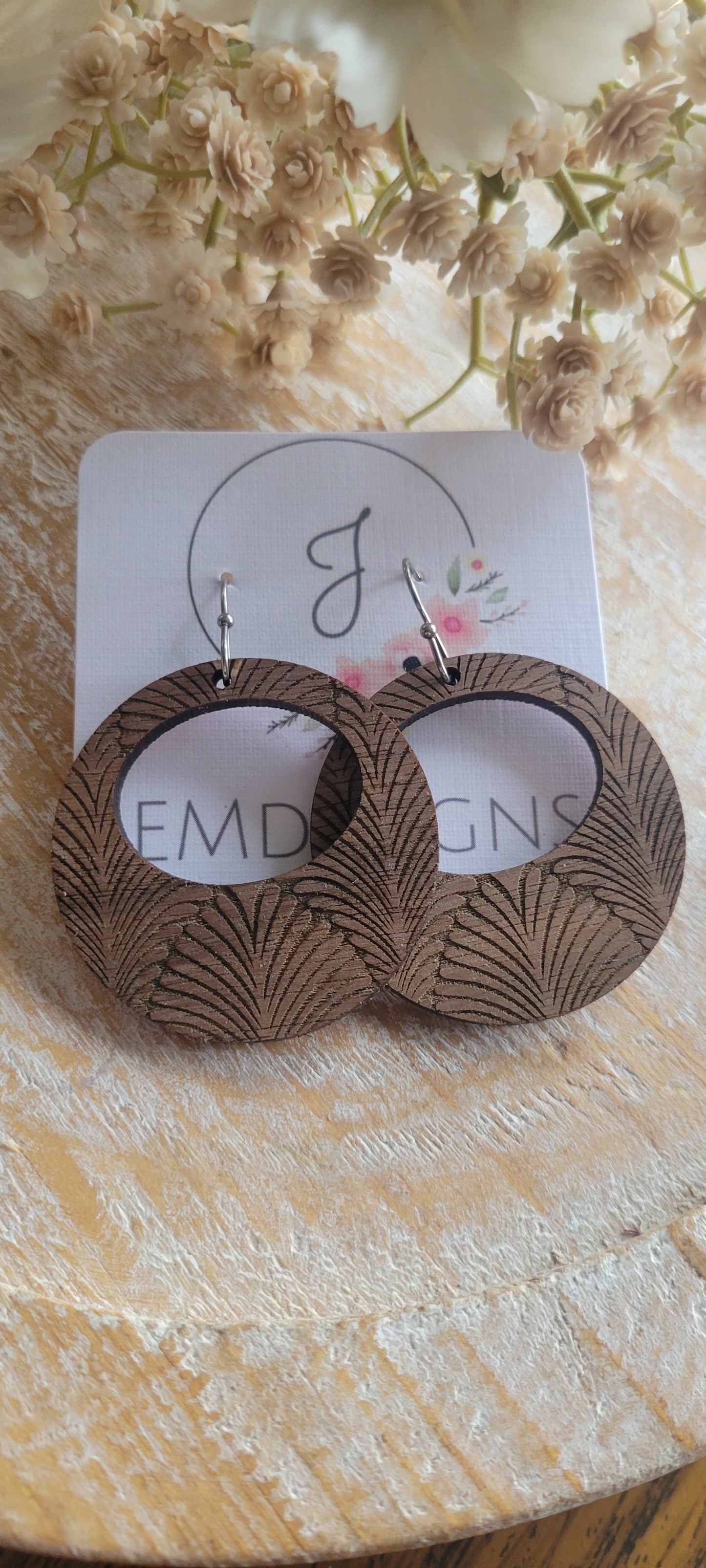 Wood Circle Earrings