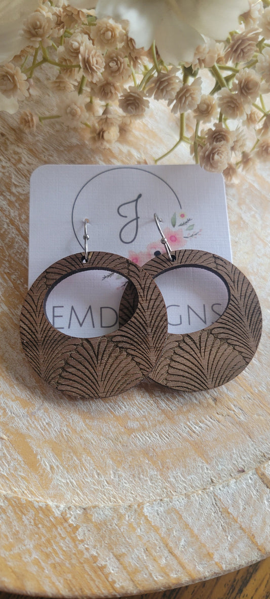 Wood Circle Earrings