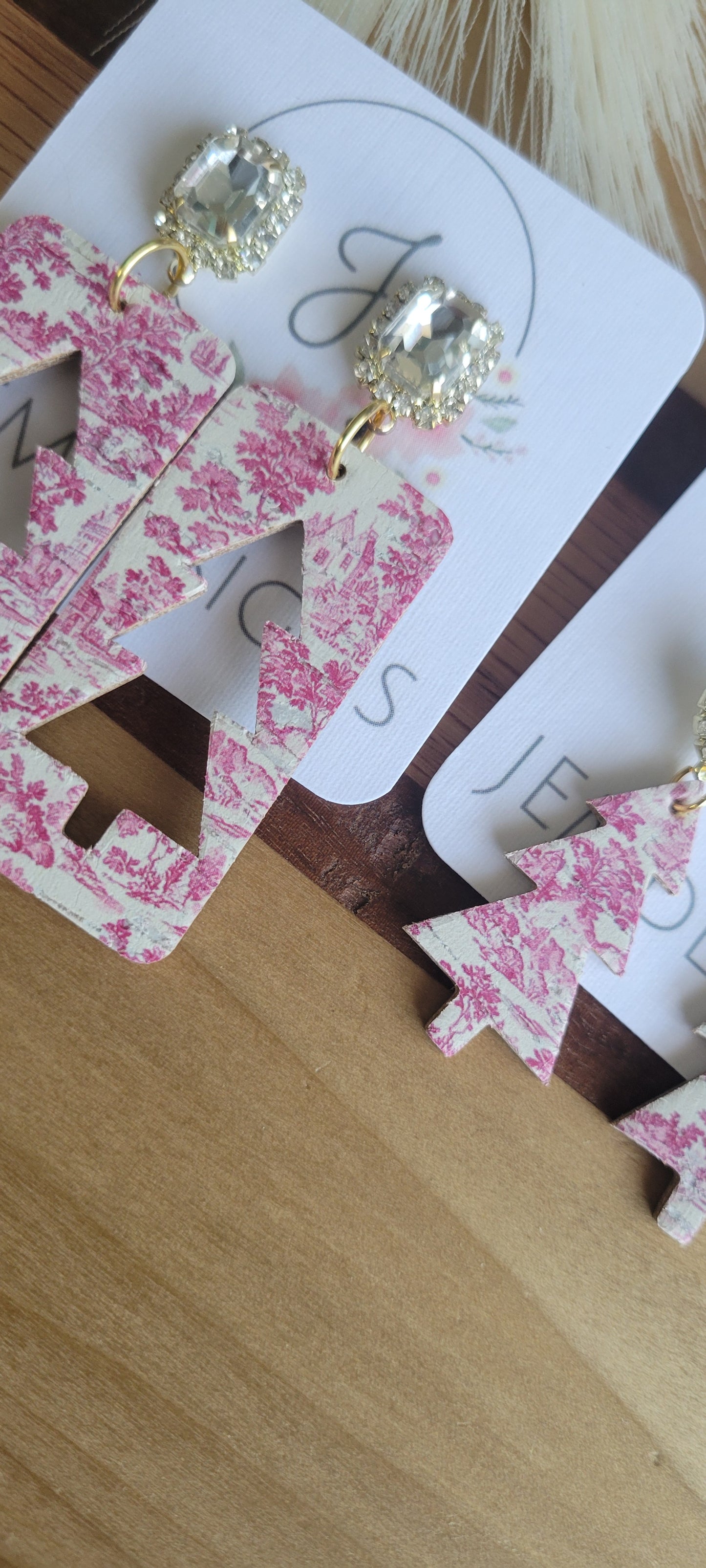 Red Christmas Tree Earrings