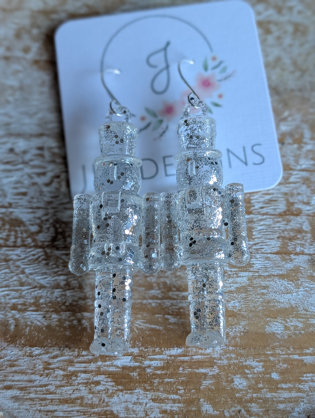 Silver Ice Nutcracker Earrings