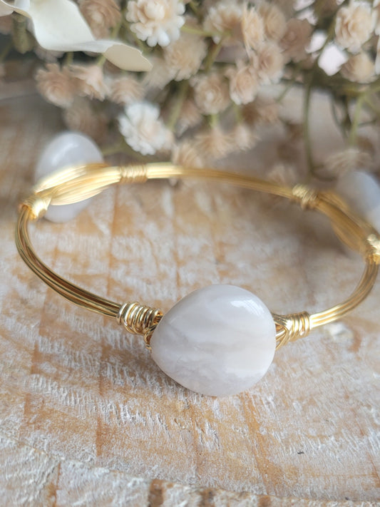 White Stone Bangle