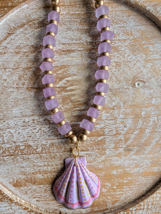 Purple Seashell Necklace