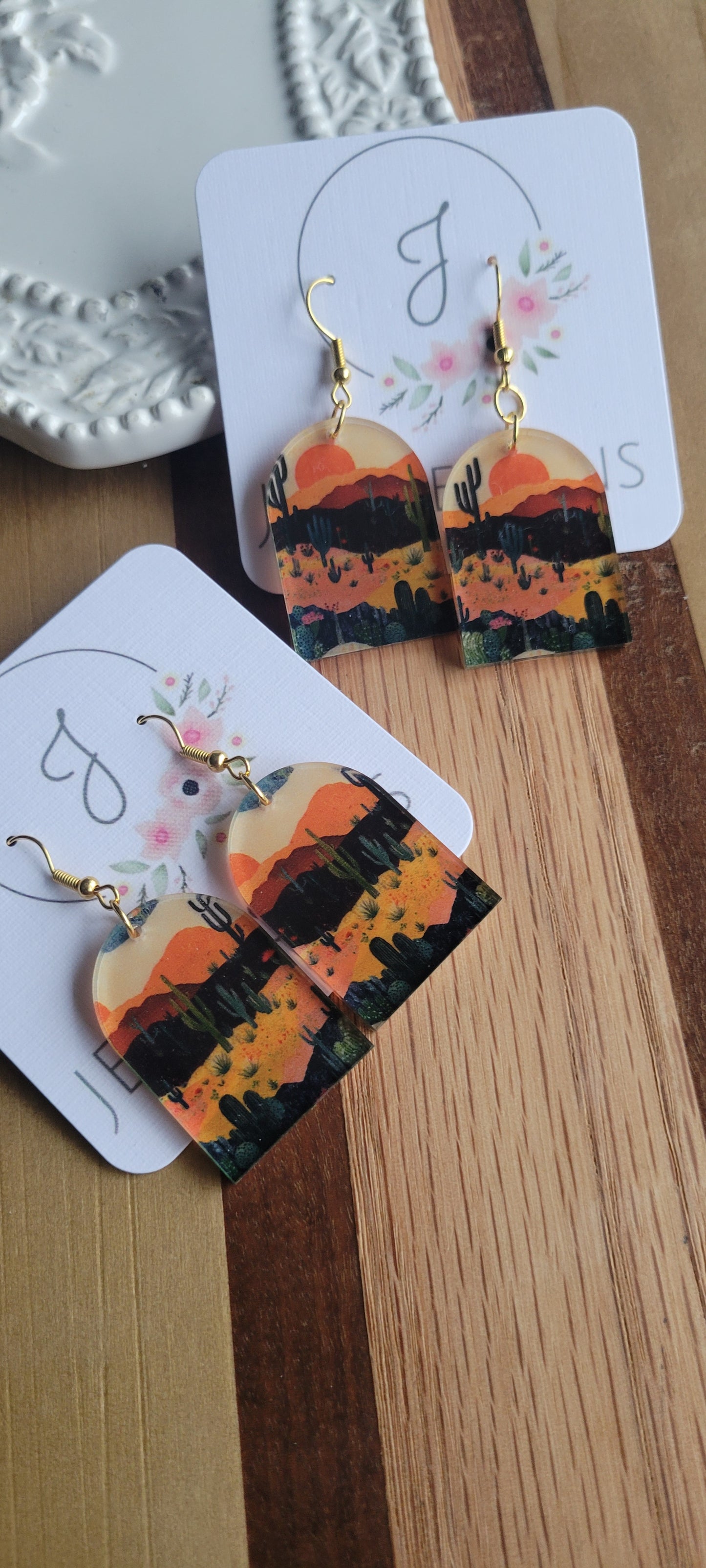 Cactus Scene Earrings