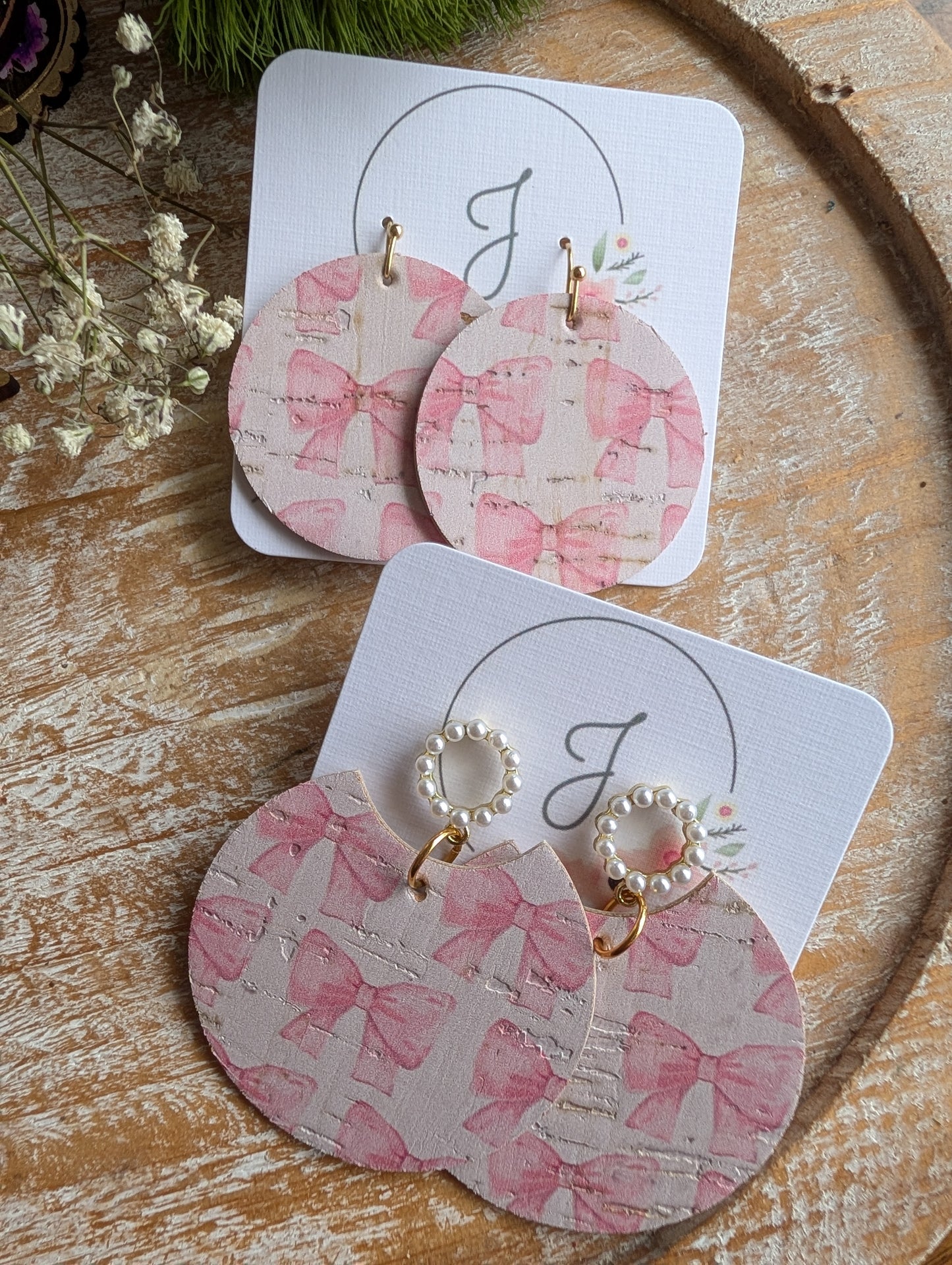 Pink Bow Earrings