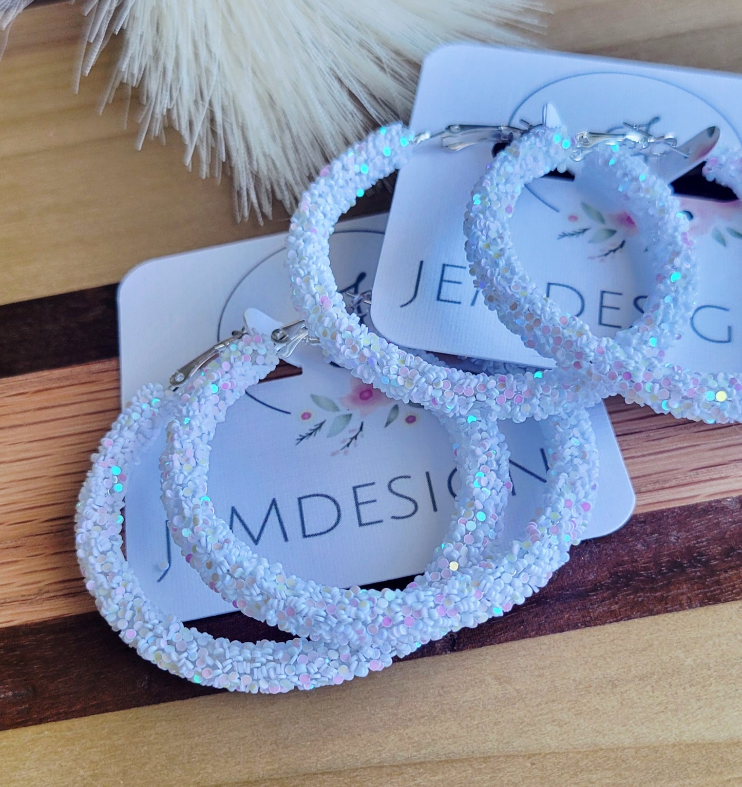 Frosted Sparkle Glitter Hoops