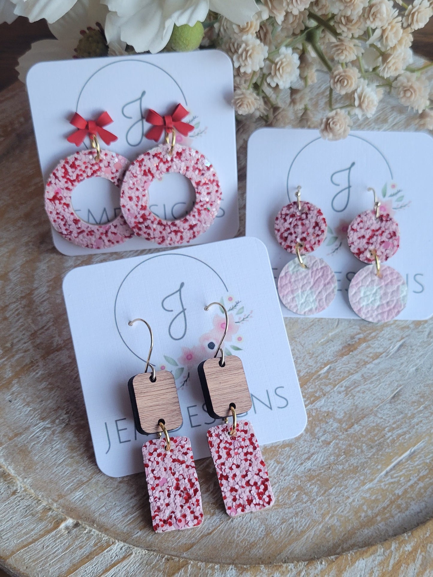 Sweetheart Glitter Earrings