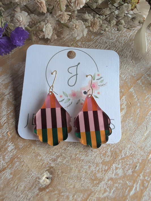 Striped Acrylic Teardrop Earrings