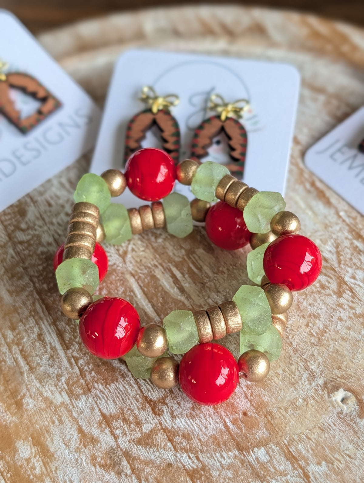 Red and green bracelet
