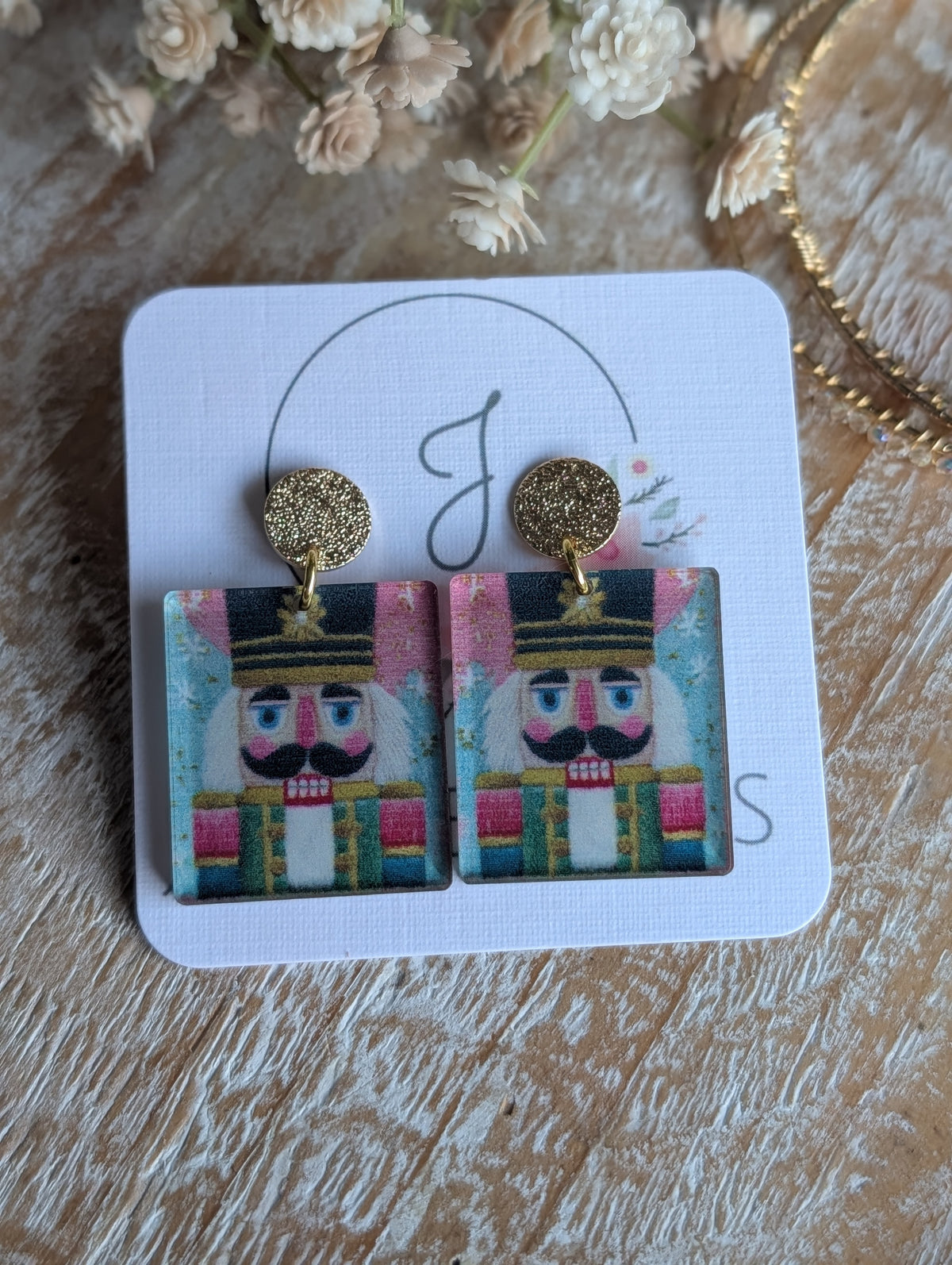 Nutcracker Yarn Acrylic Earrings
