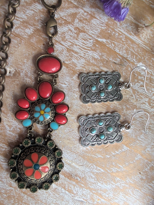 Western Necklace and Earrings