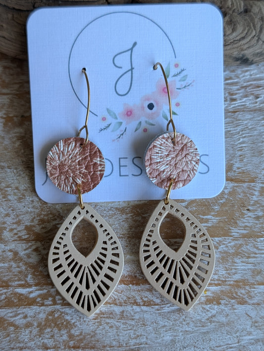 Wood and Leather Earrings