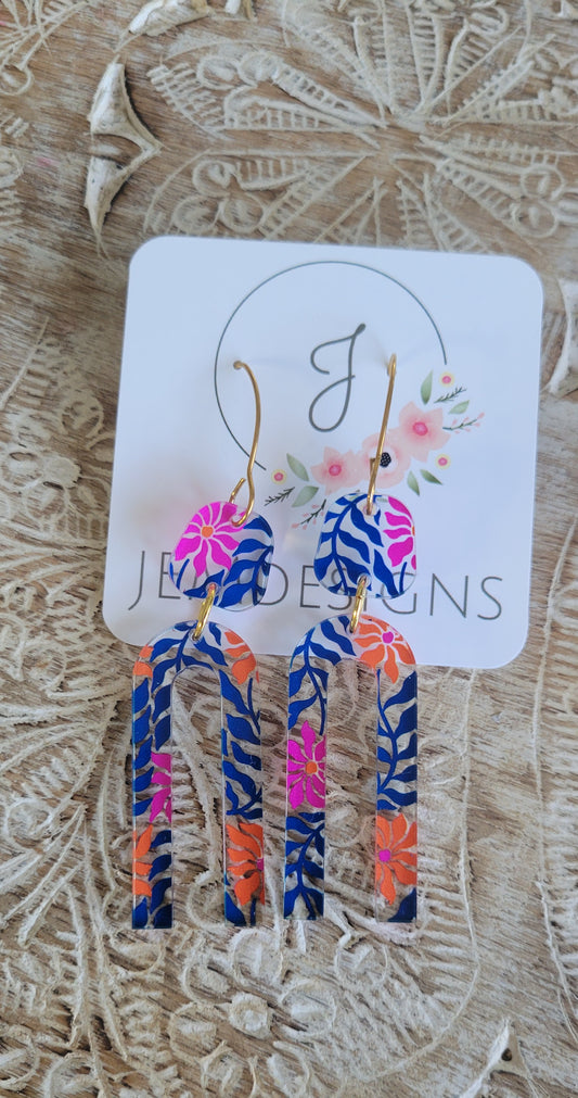 Acrylic Floral Earrings