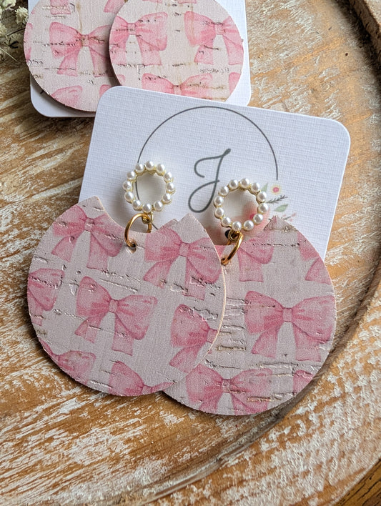 Pink Bow Earrings