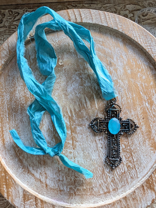 Cross Ribbon Necklace