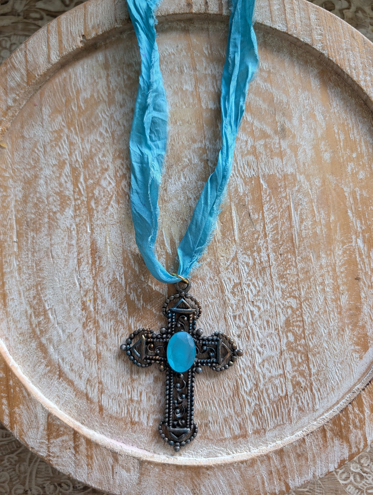 Cross Ribbon Necklace