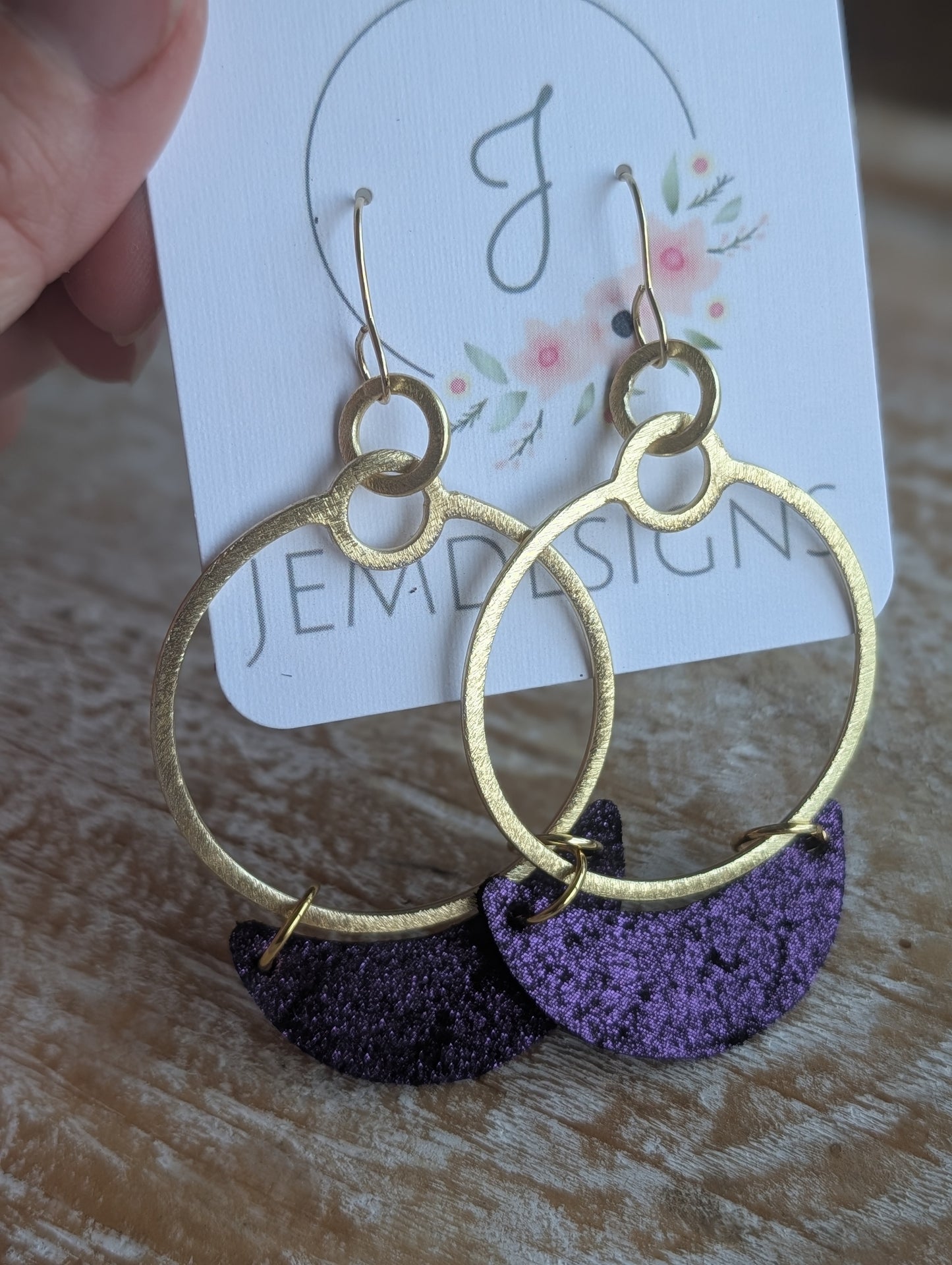 Purple Shimmer Hoop Earrings